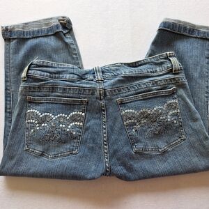 Lee Light Blue Embellished Capris